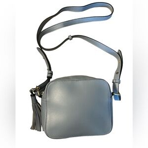 KC Jagger French Blue Leather Cross Body Small Purse with Tassel